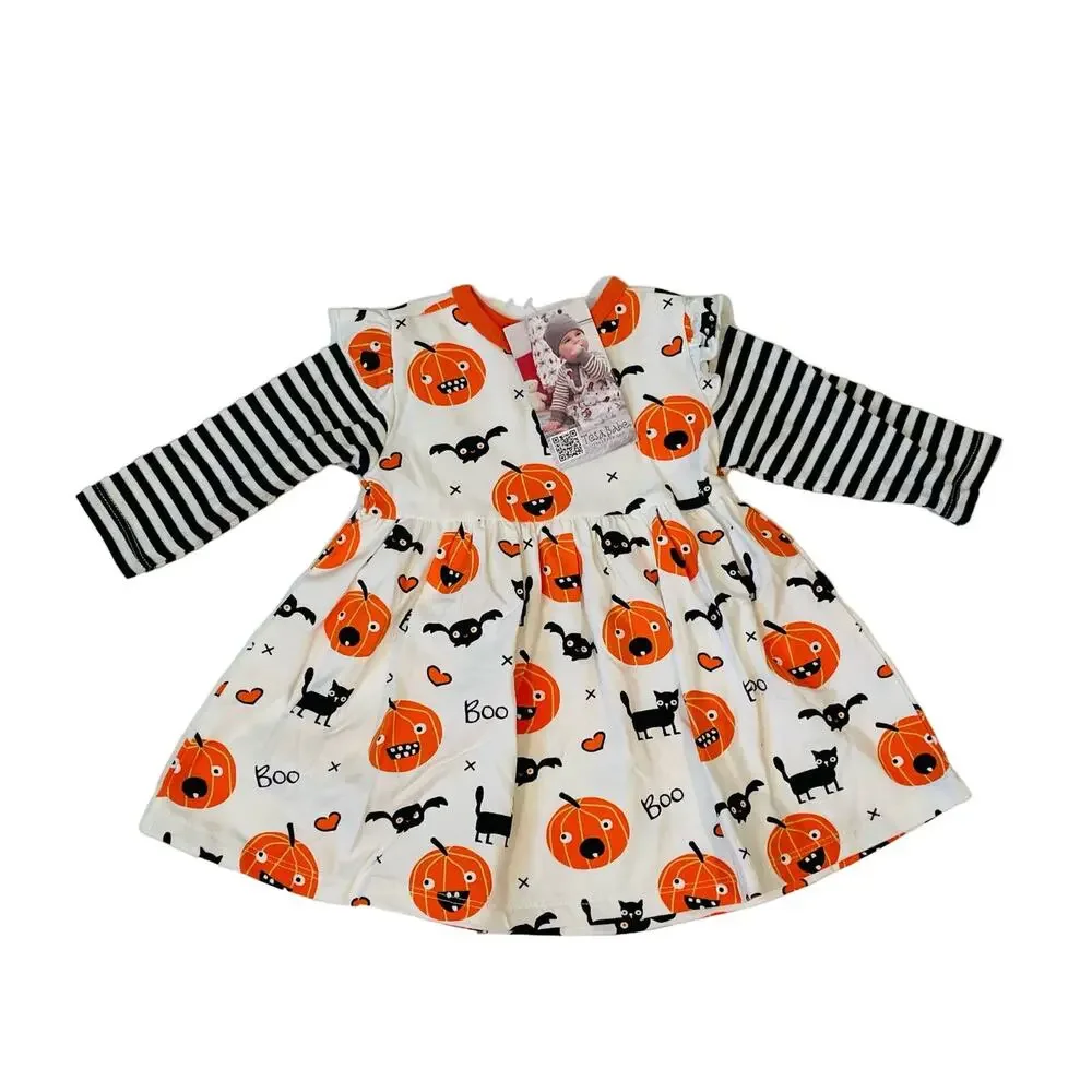 NWT Tesa Babe 3/6M Playful Pumpkins Dress